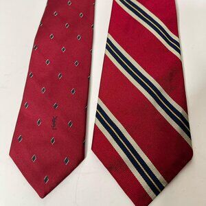 x2 Red Yves Saint Laurent/Polo Ralph Lauren ties